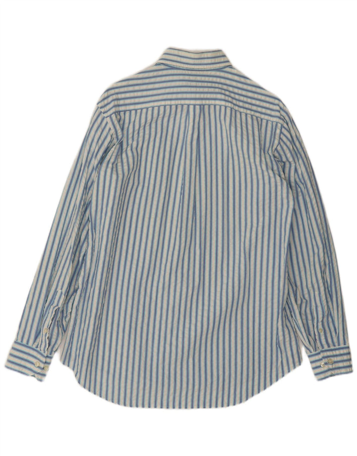 Camisa masculina Best Company grande algodão listrado azul