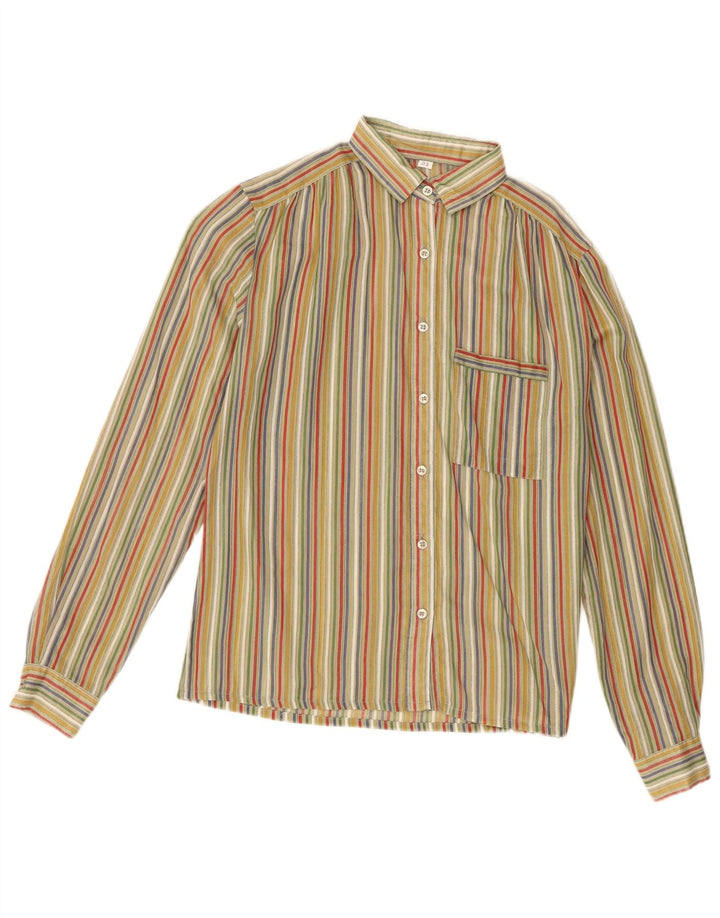 Camisa feminina vintage EU 33 XS listrada verde