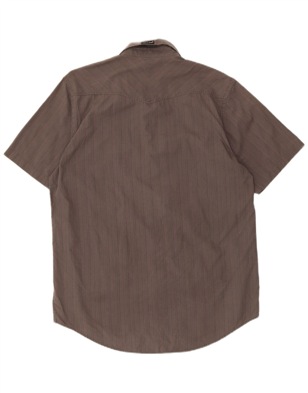 Camisa masculina de manga curta Volcom grande algodão listrado cinza