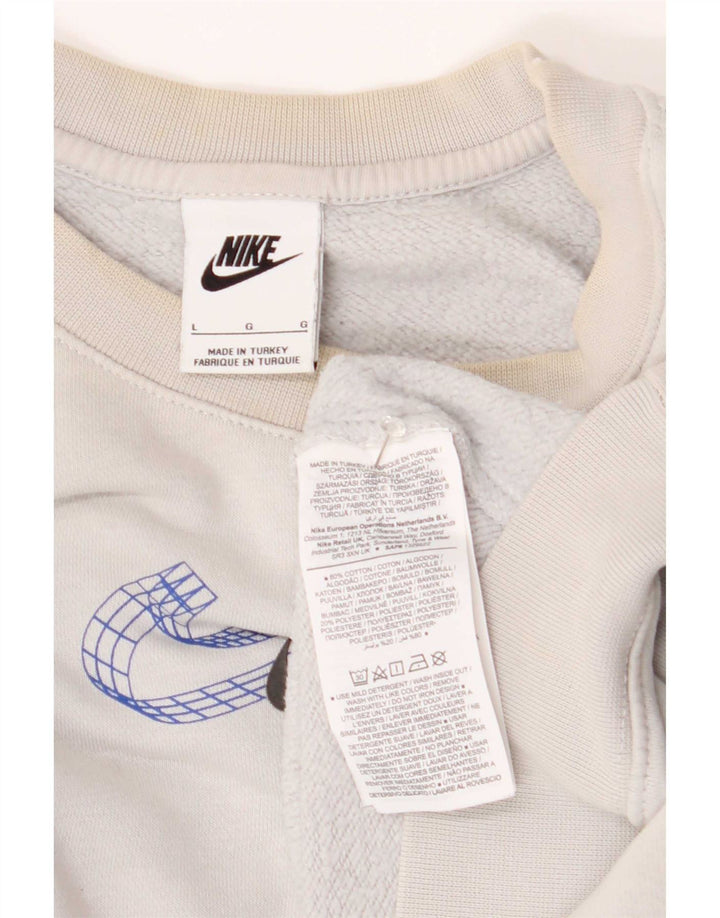 Nike moletom gráfico masculino jumper grande algodão branco