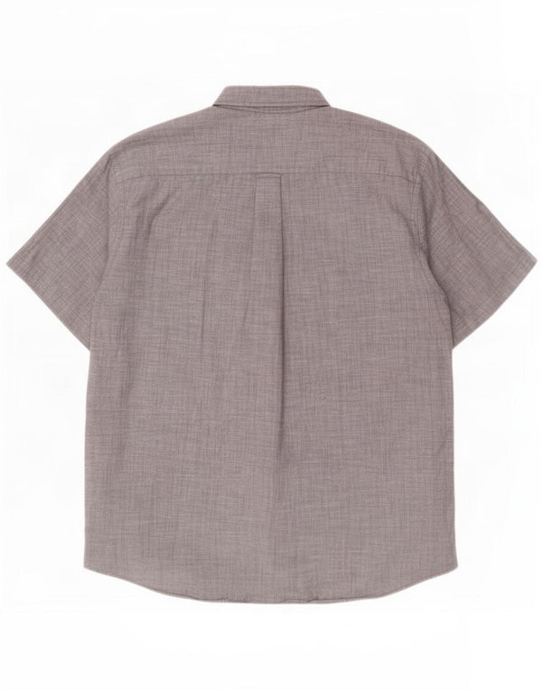 Lacoste Camisa masculina de manga curta tamanho 42 grande algodão cinza