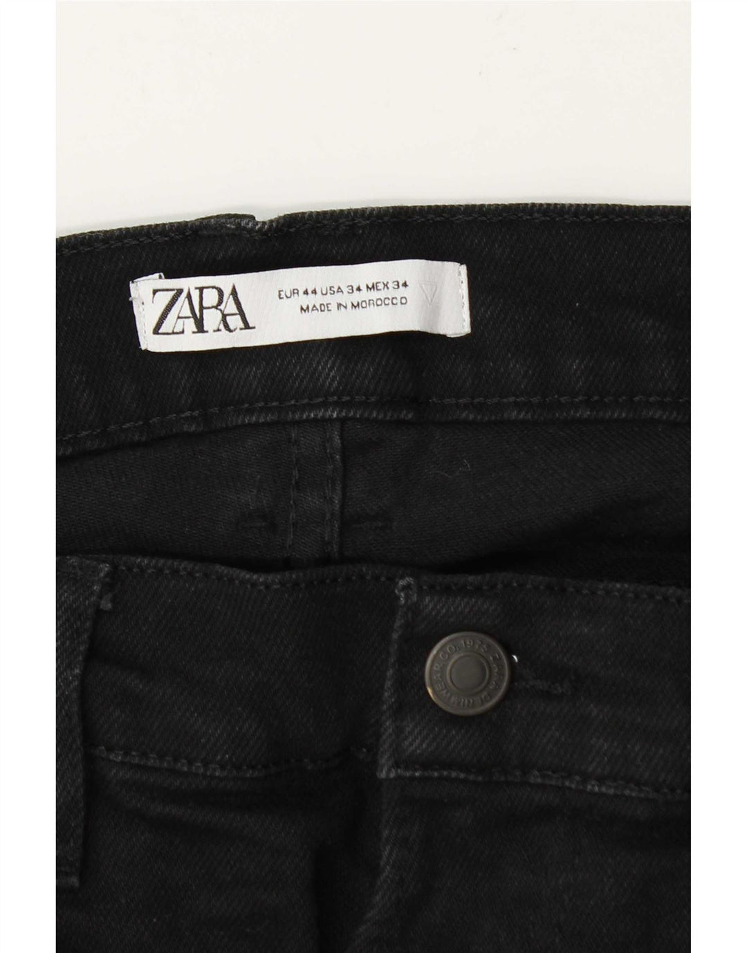 Zara Mens Slim Jeans EU 44 Grande W34 L31 Preto