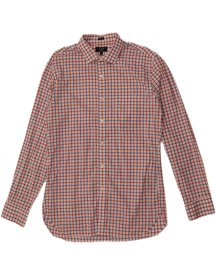 Camisa J. Crew masculina Thompson tamanho 16 16 1/2 grande xadrez branco