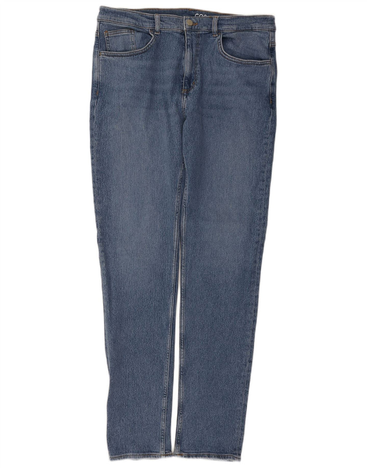 Cos Mens Mid Rise Slim Jeans W36 L34 Azul Algodão