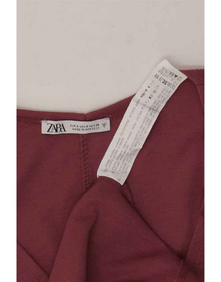 Vestido bodycon feminino Zara UK 8 pequeno poliéster rosa