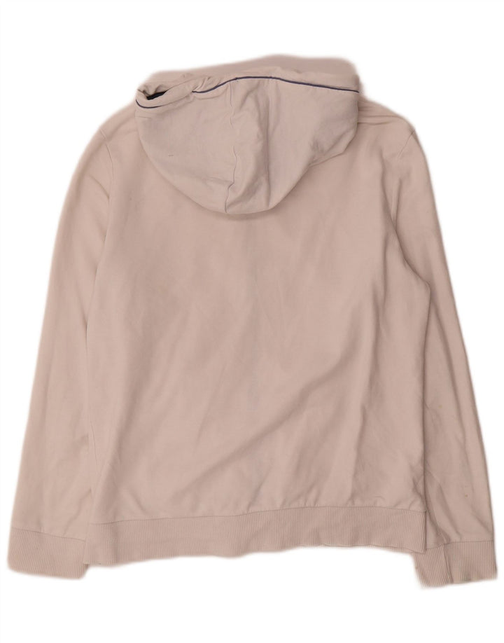 Suéter Puma feminino com capuz e zíper UK 12 médio branco