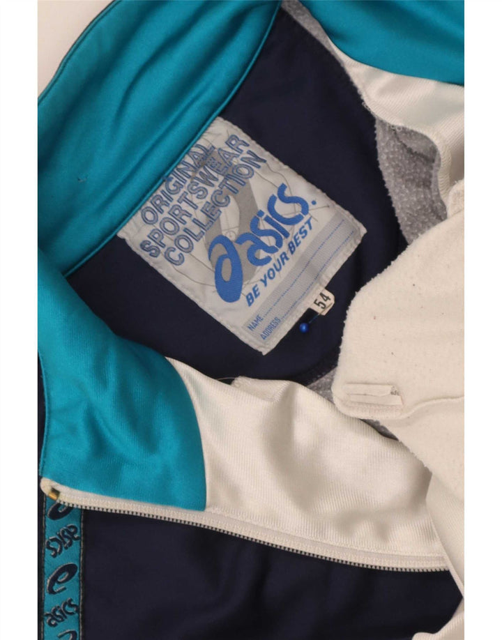 Asics Masculino Graphic Tracksuit Top Jacket IT 54 XL Azul marinho Colourblock
