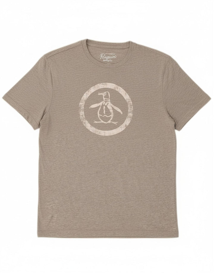 Camiseta gráfica masculina PENGUIN cinza pequena