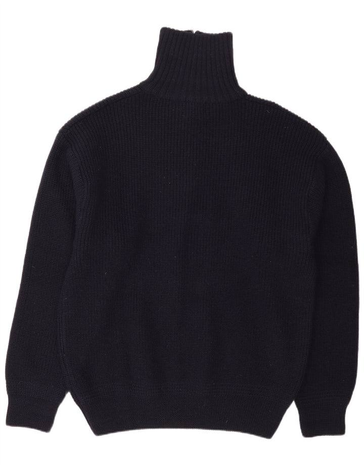 Suéter masculino Rhode Island com zíper e gola 2XL lã azul marinho