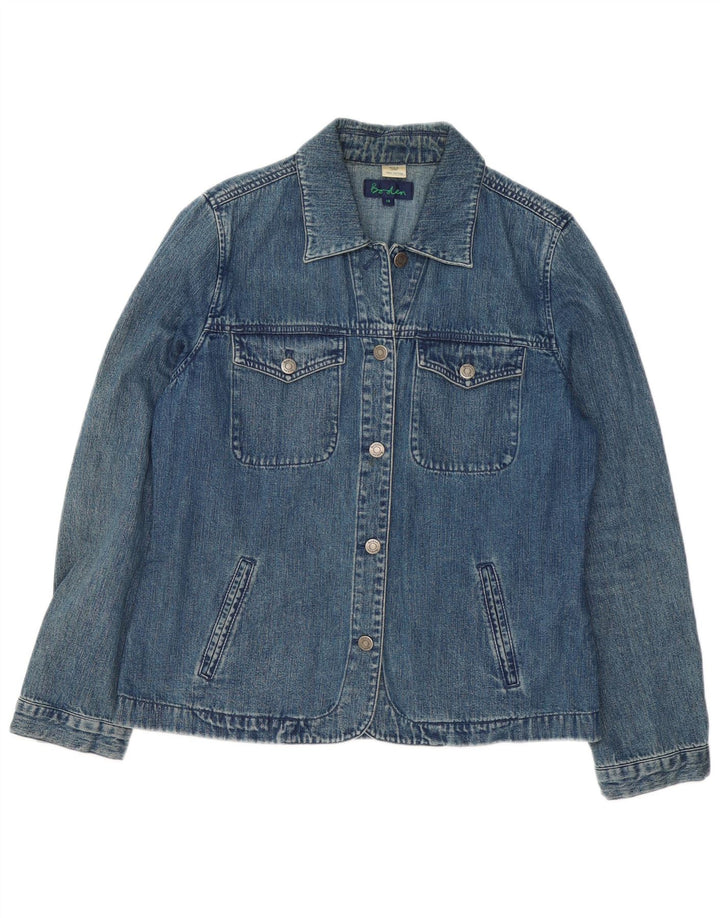 Jaqueta jeans feminina Boden Reino Unido 14 grande algodão azul