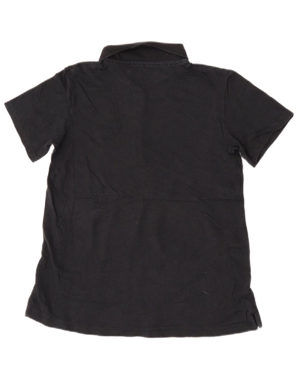Lee Womens Riders Polo UK 10 Pequeno Algodão Preto
