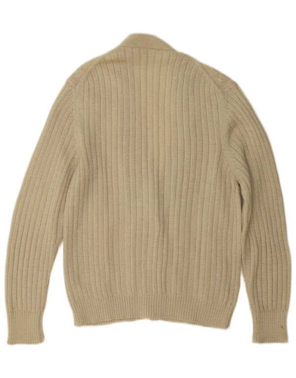 Suéter Cardigan Feminino Vintage Reino Unido 16 Grande Bege