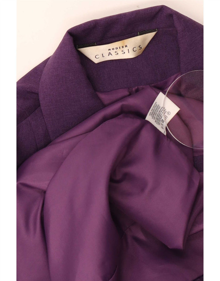 Sobretudo feminino Modern Classics UK 12 poliéster roxo médio