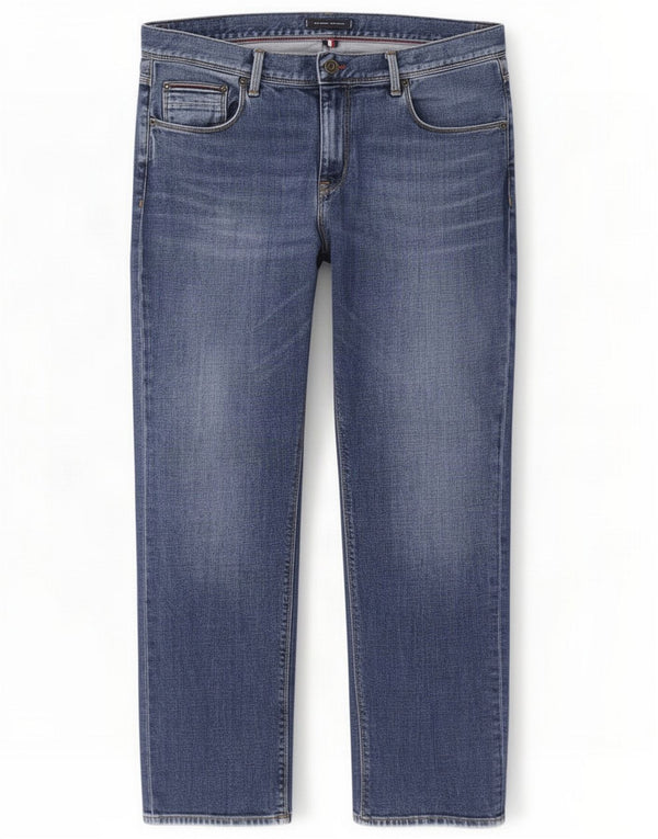 Tommy Hilfiger Mens Mercer Regular Fit Straight Jeans W36 L30 Azul Algodão