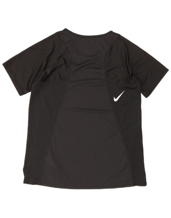 Camiseta feminina Nike Dri Fit Top UK 10 pequena preta poliéster