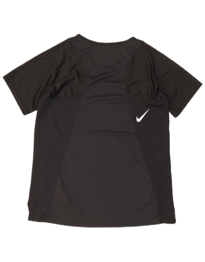 Camiseta feminina Nike Dri Fit Top UK 10 pequena preta poliéster