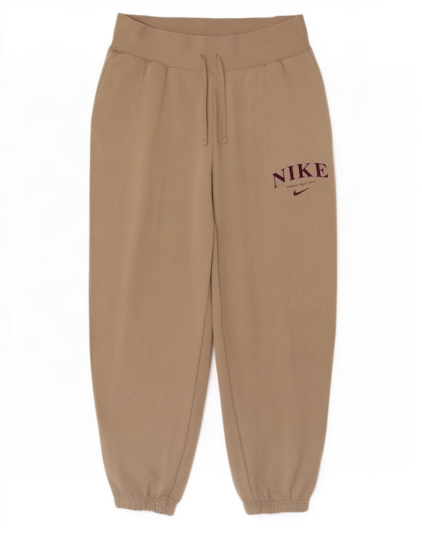Nike feminino gráfico agasalho calças joggers reino unido 10 pequeno bege algodão