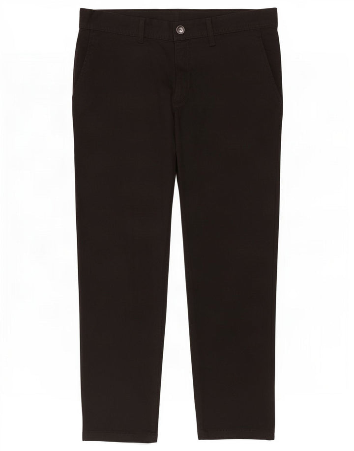 Zara Calça masculina cortada UE 44 grande W34 L25 poliéster preto