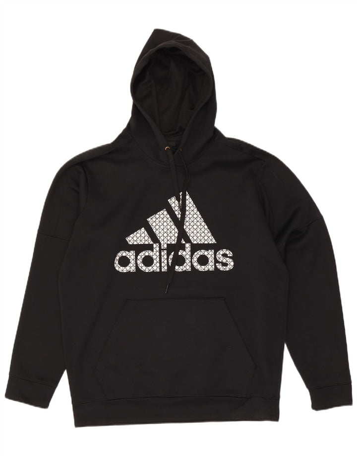 Adidas Mens Climawarm Graphic Hoodie Jumper Grande Poliéster Preto