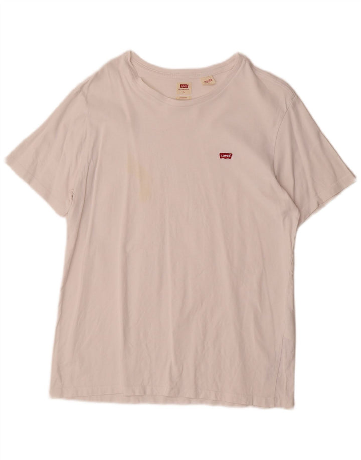 Camiseta masculina padrão Levi's Top grande de algodão branco