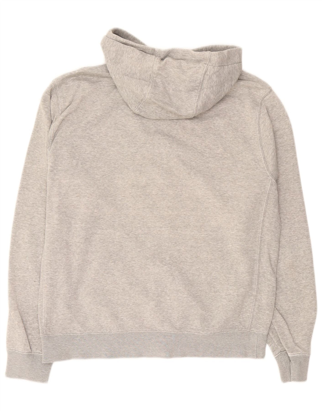 Suéter masculino Nike com capuz e zíper cinza médio algodão manchado
