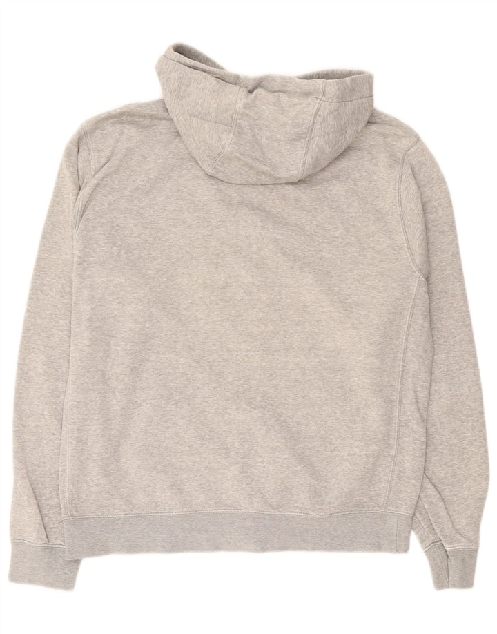 Suéter masculino Nike com capuz e zíper cinza médio algodão manchado