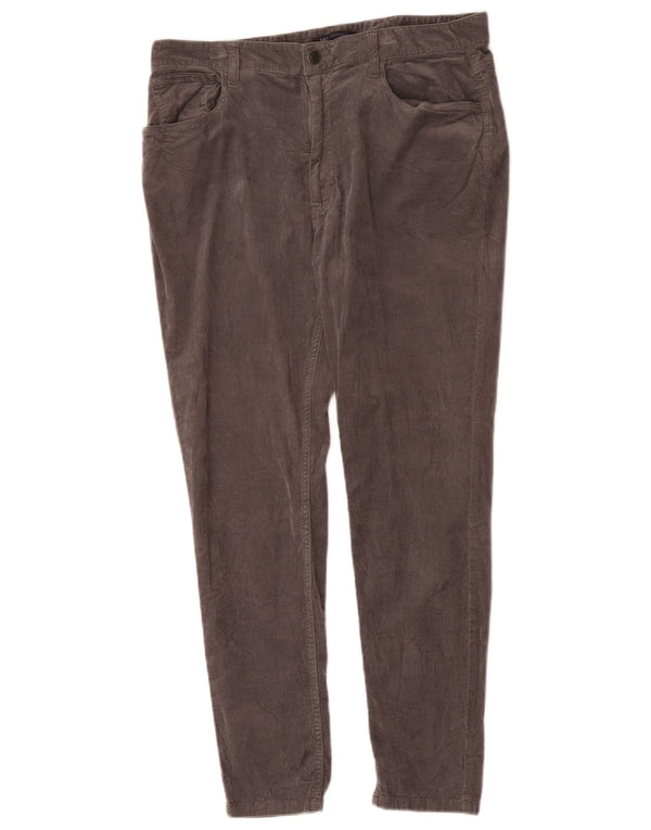 Calça feminina skinny de veludo Marks & Spencer Reino Unido 16 grande W32 L28 cinza