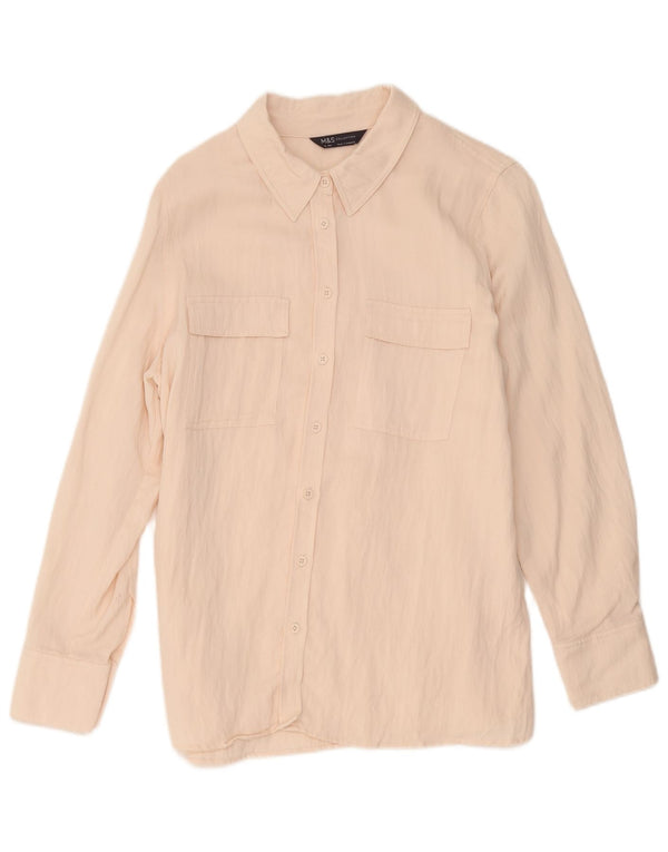 Camisa feminina Marks & Spencer UK 16 grande rosa Lyocell