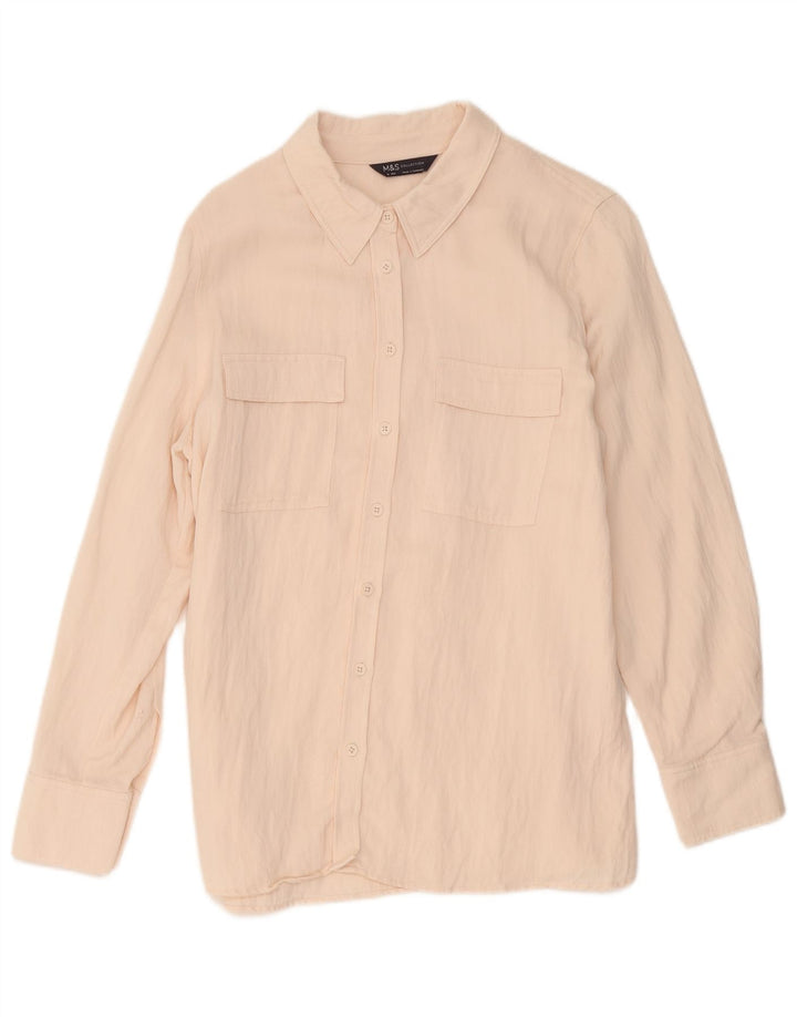 Camisa feminina Marks & Spencer UK 16 grande rosa Lyocell