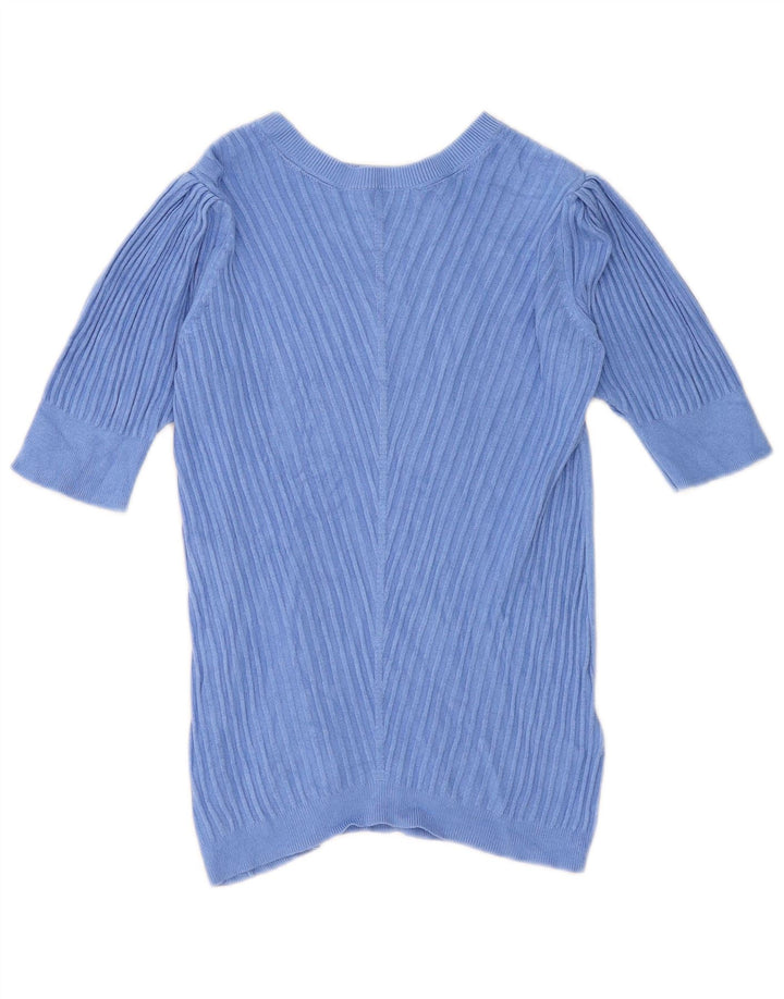 Suéter feminino Marks & Spencer com gola canoa Reino Unido 8 pequeno azul