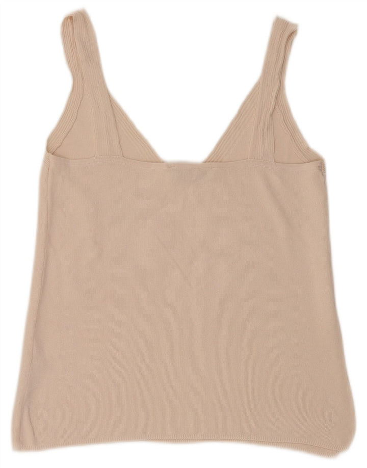 Zara Womens Crop Cami Top UK 14 Grande Bege Viscose