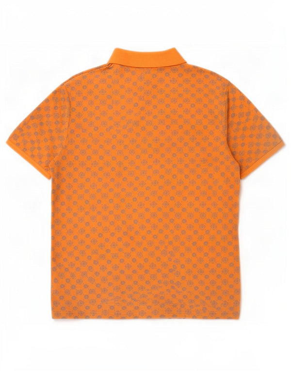 US Polo Assn. Camisa masculina grande laranja floral algodão