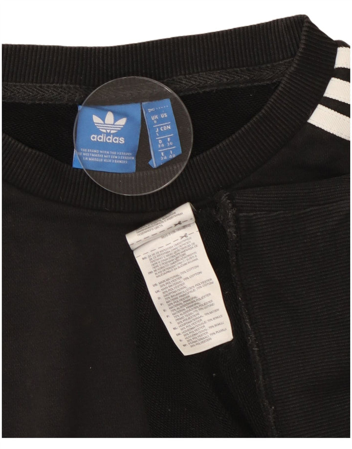 Adidas feminino oversized moletom jumper reino unido 8 pequeno algodão preto