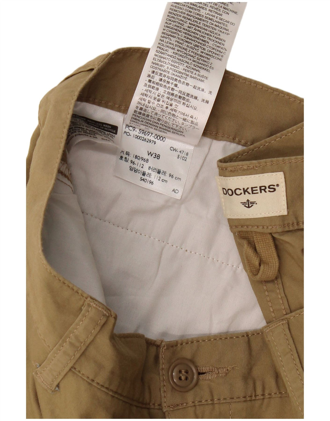 DOCKERS Mens Chino Shorts W38 XL Algodão Bege