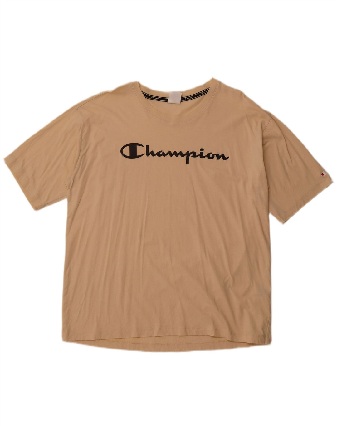 Camiseta feminina com estampa CHAMPION UK 20 2XL algodão bege