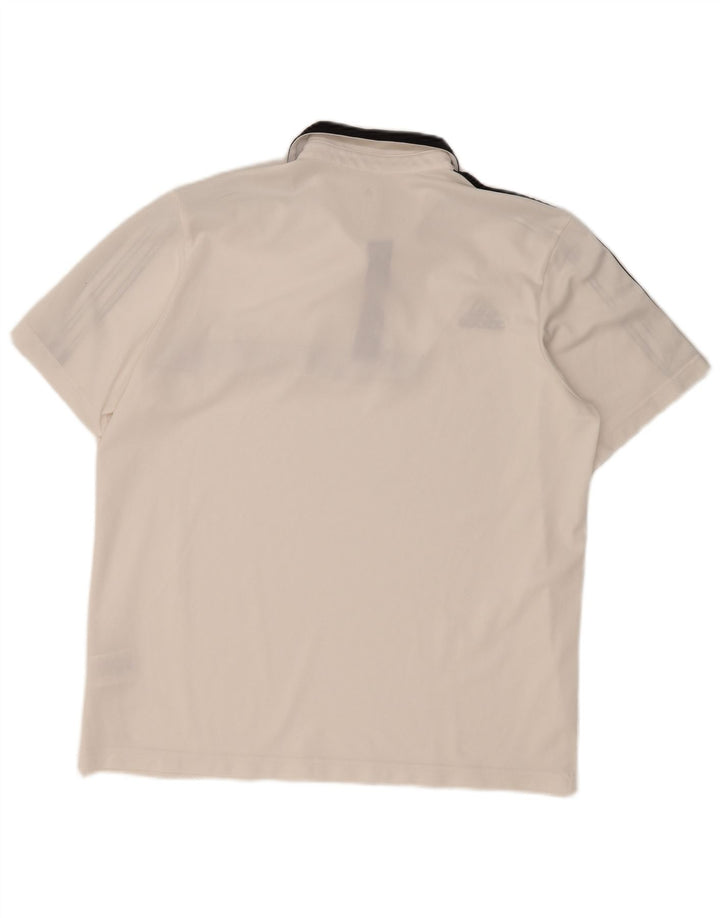 ADIDAS Mens Climalite Polo Shirt XL Branco Colourblock Poliéster