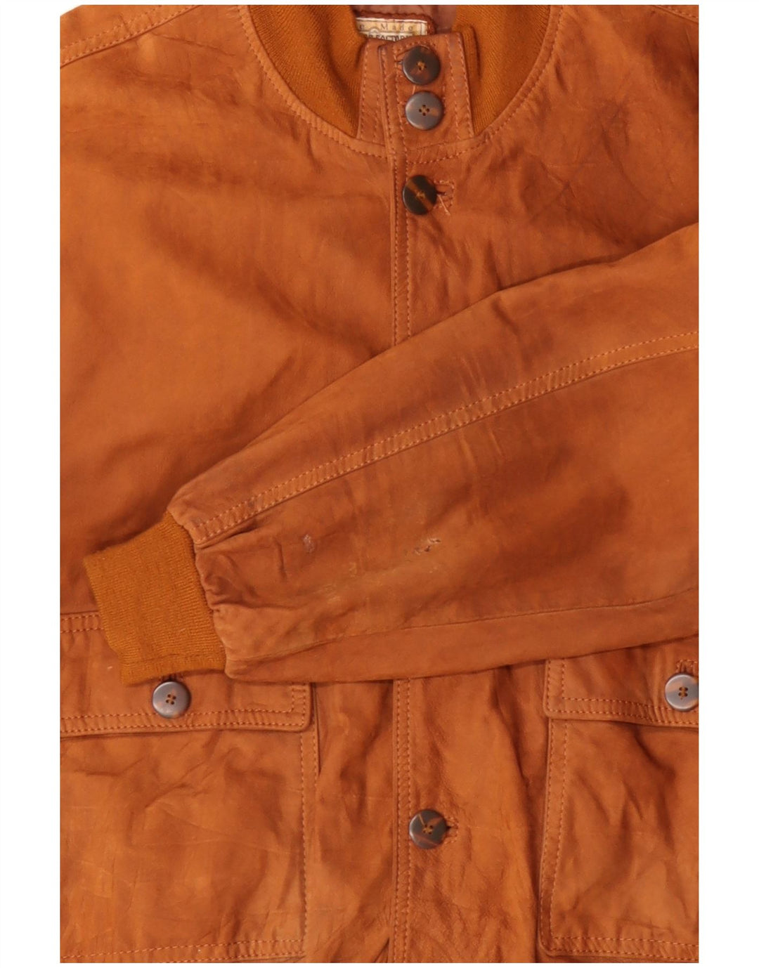 Jaqueta bomber masculina vintage de camurça IT 54 2XL couro marrom