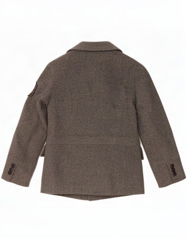 Casaco masculino Zara Pea Coat UK 40 grande lã cinza