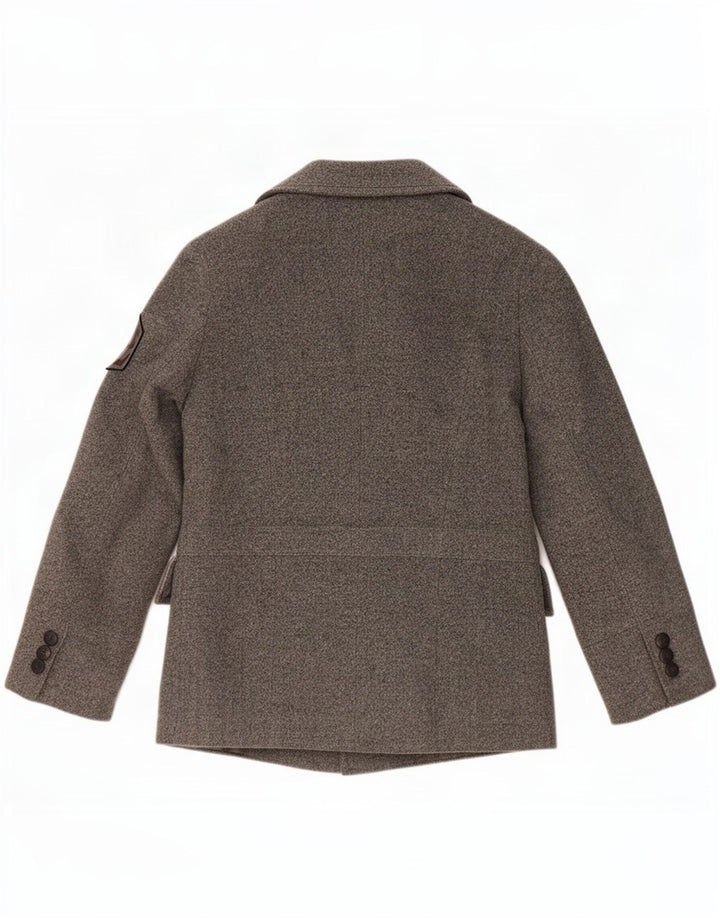 Casaco masculino Zara Pea Coat UK 40 grande lã cinza