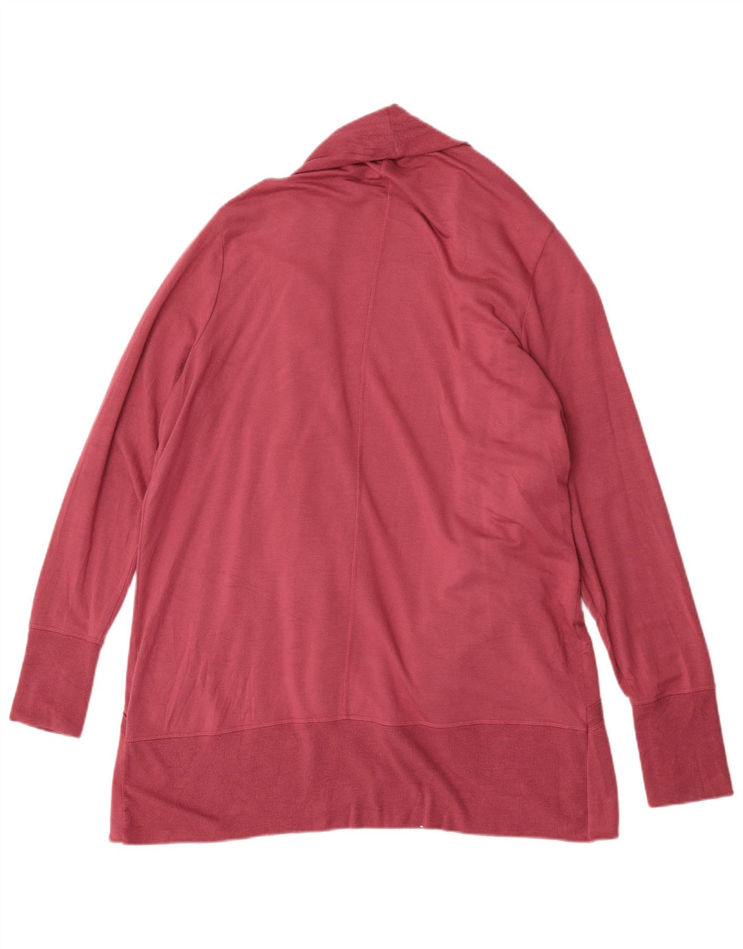 Suéter cardigã aberto feminino Athleta Longline UK 18 XL vermelho modal