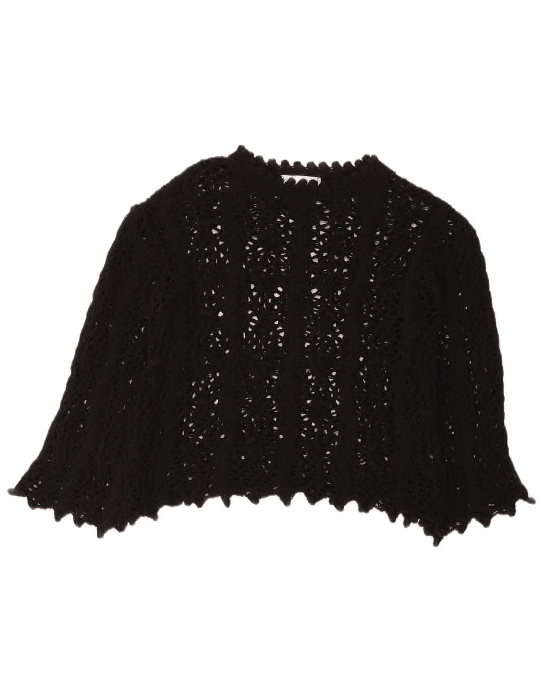 Blusa feminina de crochê Zara Top UK 10 pequena preta