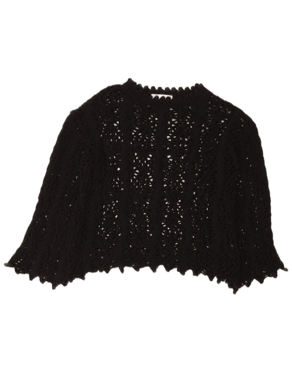 Blusa feminina de crochê Zara Top UK 10 pequena preta
