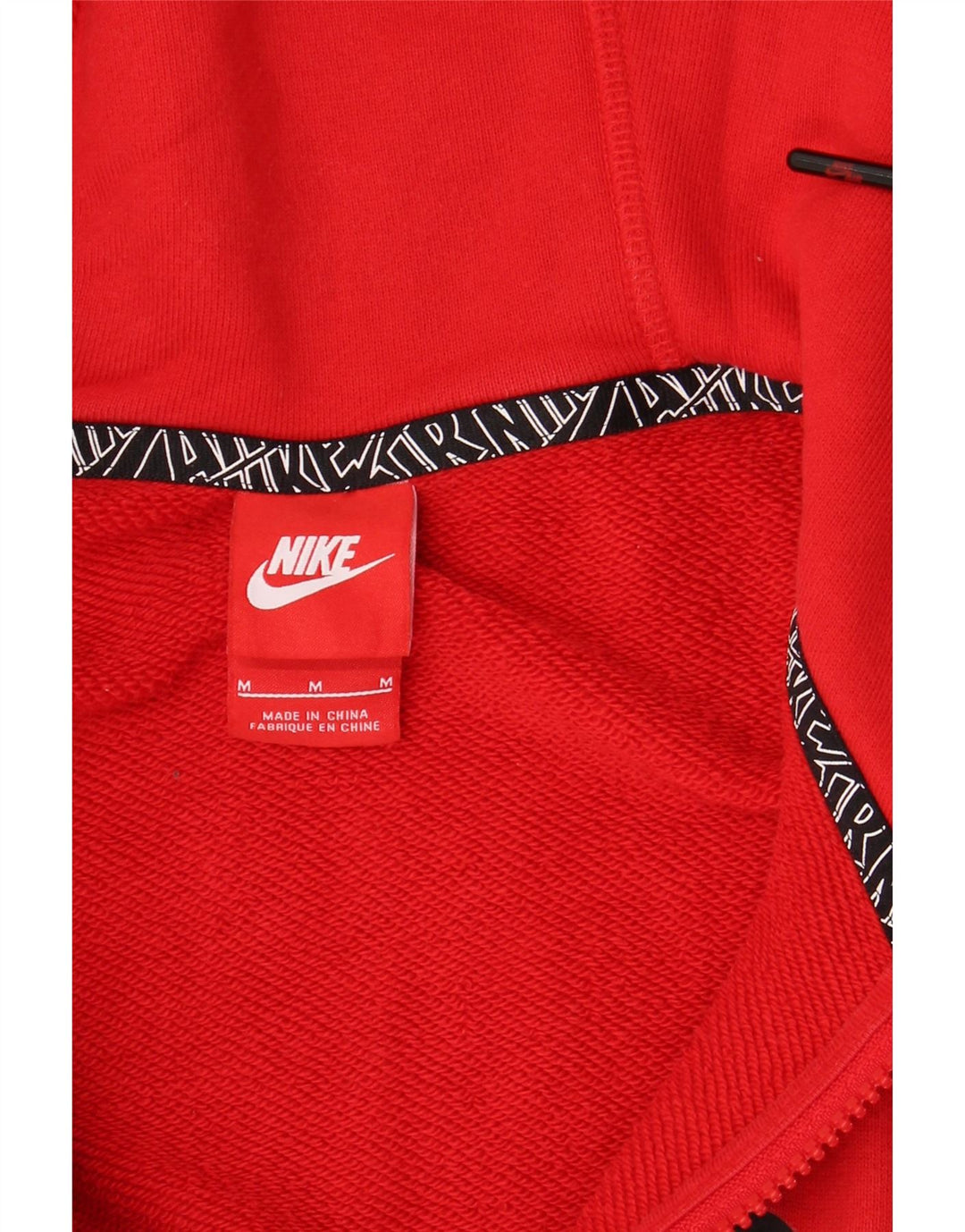 Suéter masculino Nike Graphic Zip com capuz médio algodão vermelho