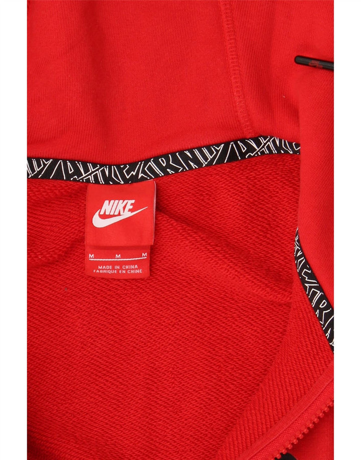 Suéter masculino Nike Graphic Zip com capuz médio algodão vermelho