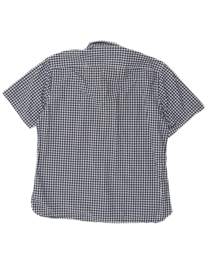 Camisa masculina TOMMY HILFIGER de manga curta com ajuste personalizado XL azul marinho guingão