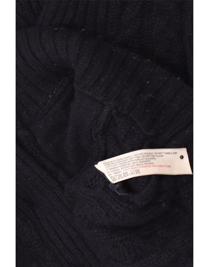 Suéter Cardigan Masculino Fat Face Lã Azul Marinho Médio