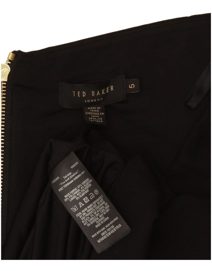 Top feminino Ted Baker com ombro de fora, tamanho 5 XL, viscose preta