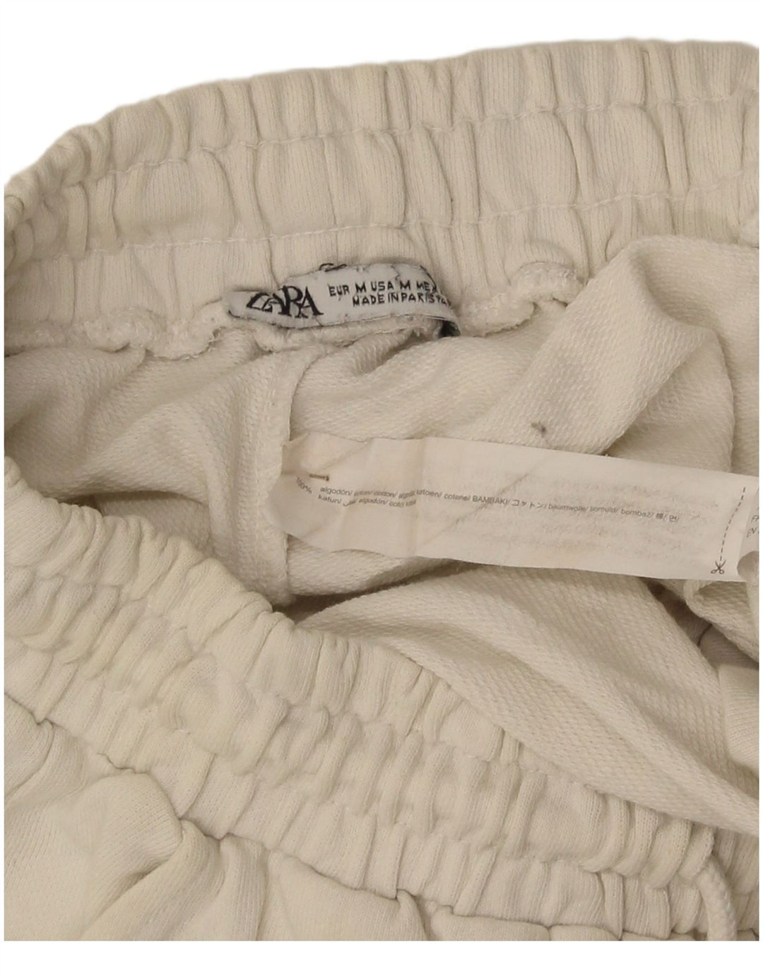 Shorts esportivos femininos Zara pequenos algodão branco