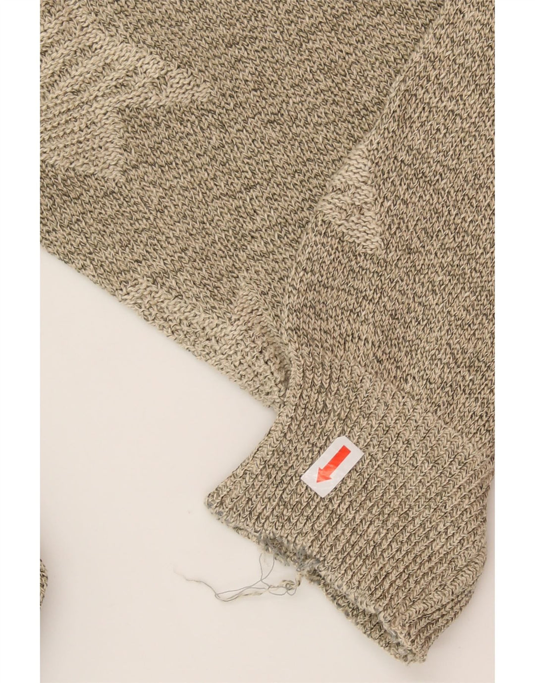 VINTAGE Mens Boat Neck Jumper Sweater XL Beige Geometric Cotton Vintage Vintage and Second-Hand Vintage from Messina Hembry 