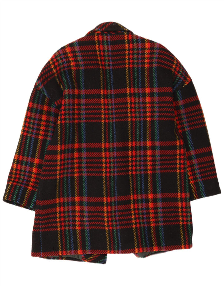 Jaqueta blazer feminina vintage com 1 botão IT 46 grande xadrez multicolorido